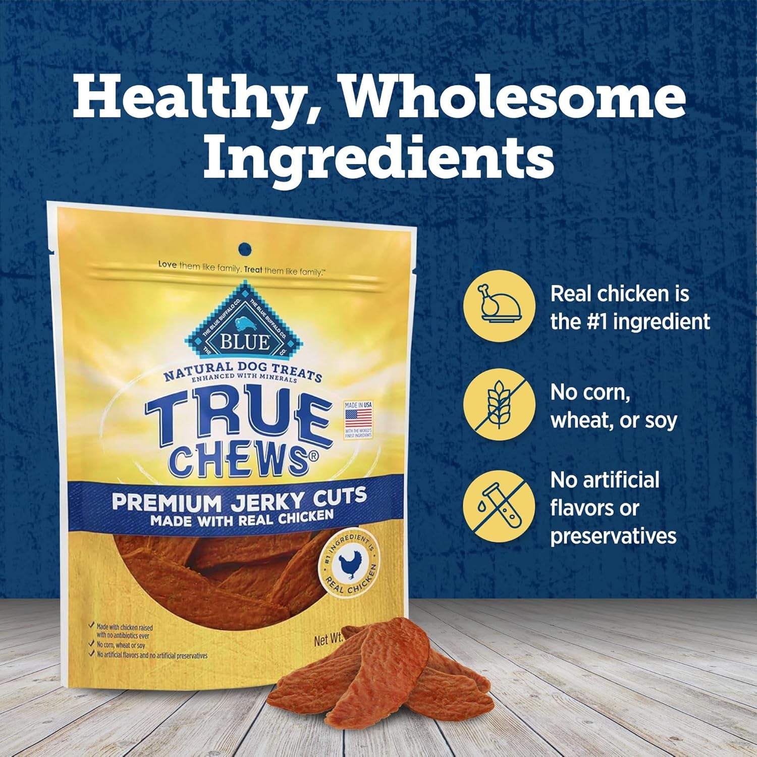 True Chews Premium Jerky Cuts Dog Treats with Natural Ingredients Chicken