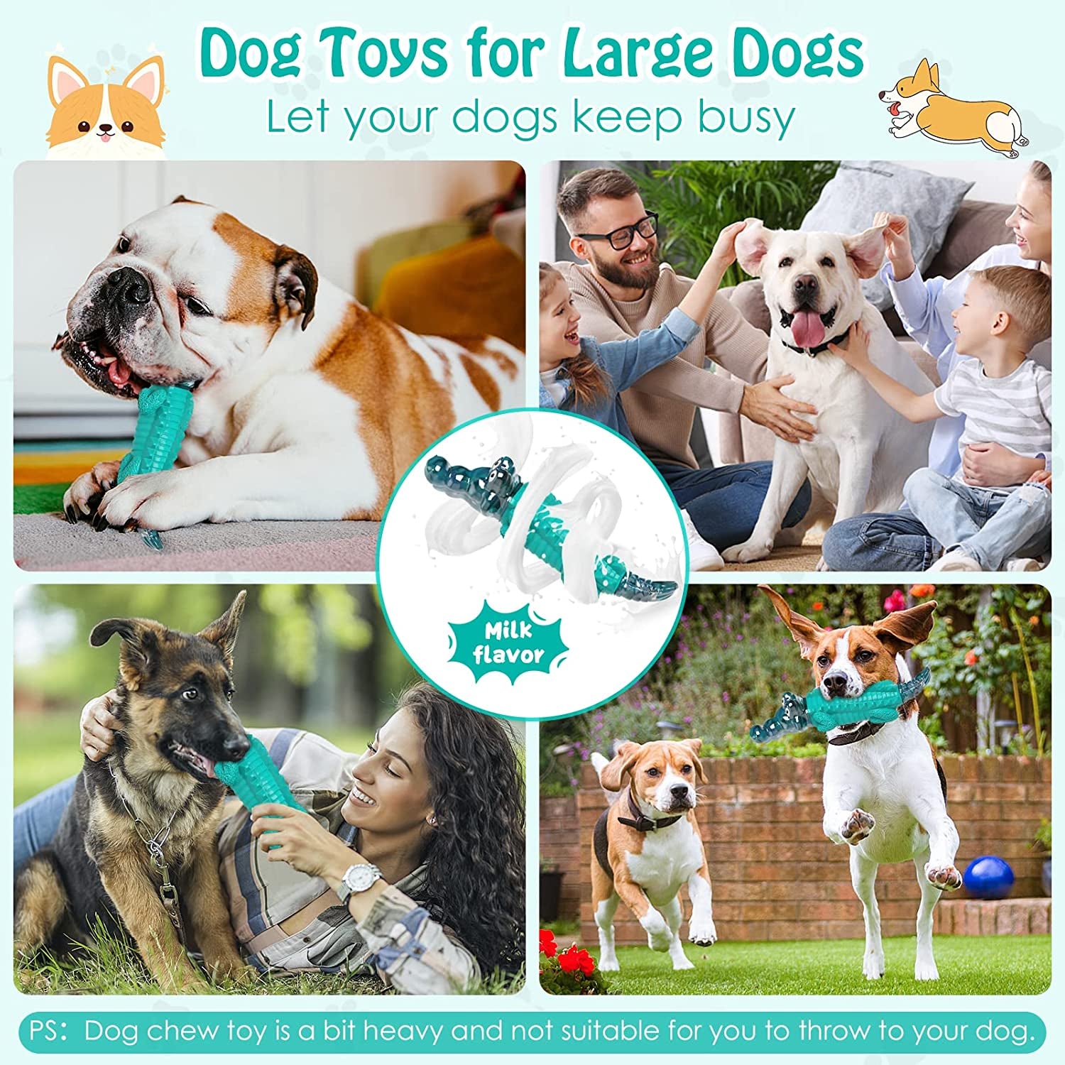 Dog Toys for Aggresive Chewers - Tough,Indestructible Dog Toys for Large, Medium,Small Breed to Keep Them Busy