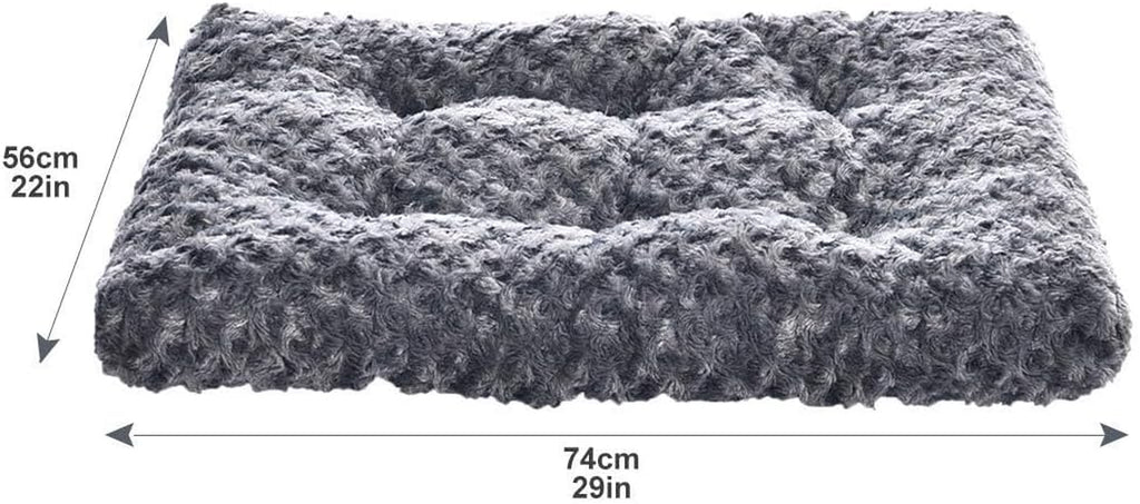 Cat and Dog Bed and Crate Pad, Machine Washable, Indoor, 29 X 21 X 3 Inches, Gray