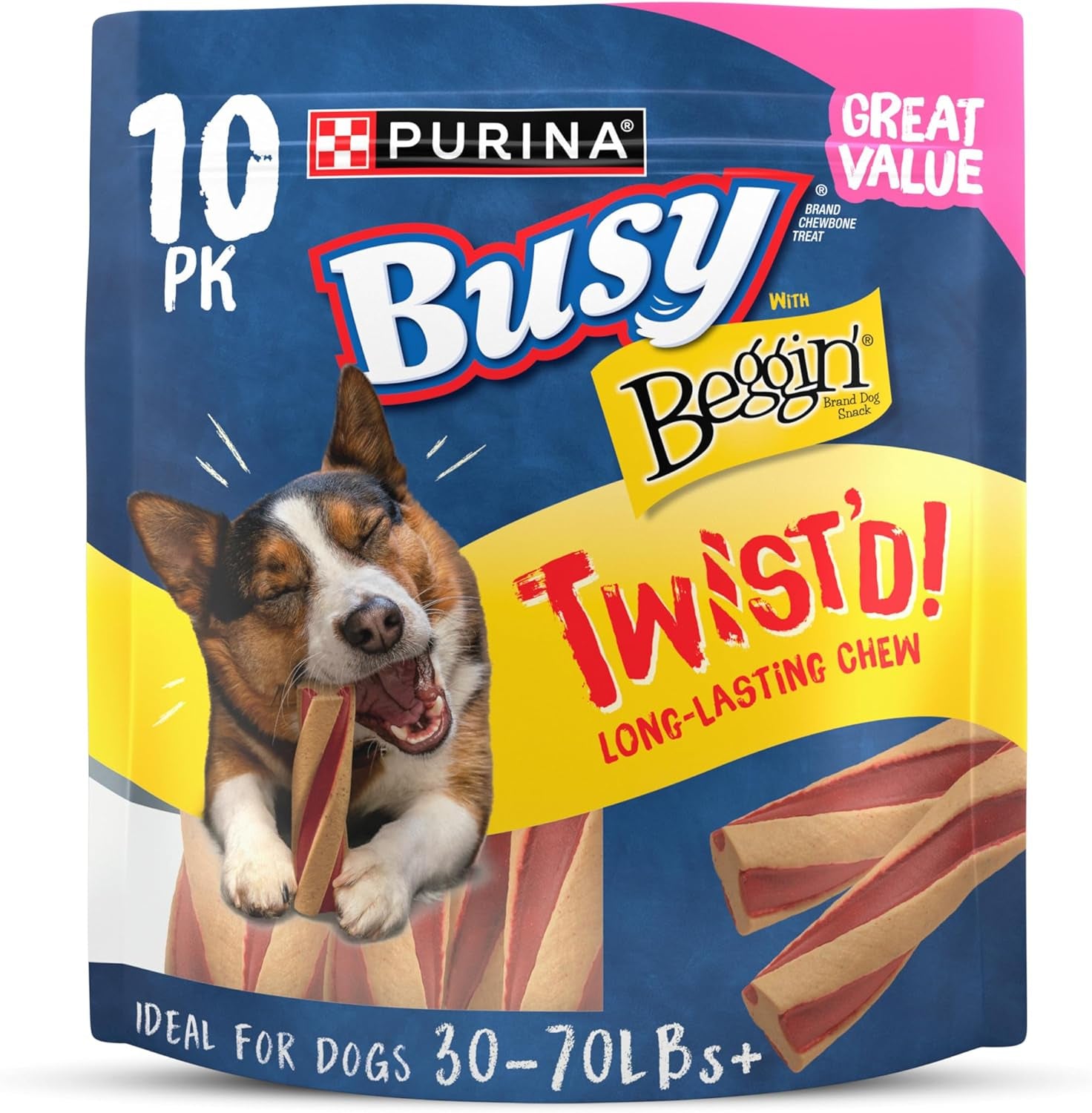 with Beggin' Dog Treats, Twist'D - 10 Count (Pack of 1)