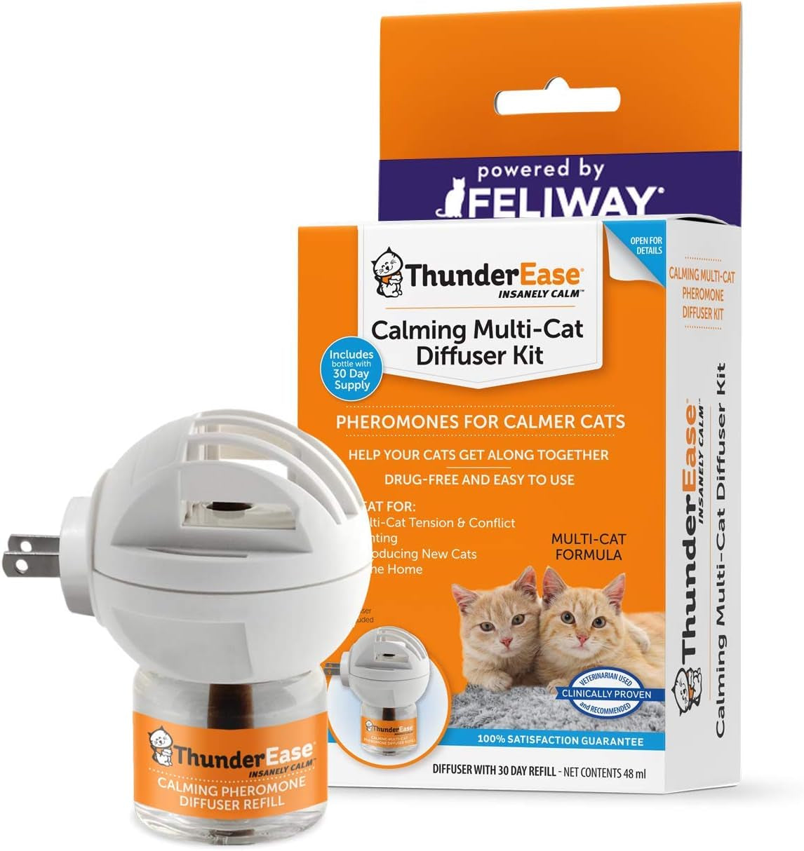 Multicat Calming Pheromone Diffuser Kit | Powered by FELIWAY | Reduce Cat Conflict, Tension and Fighting (30 Day Supply)