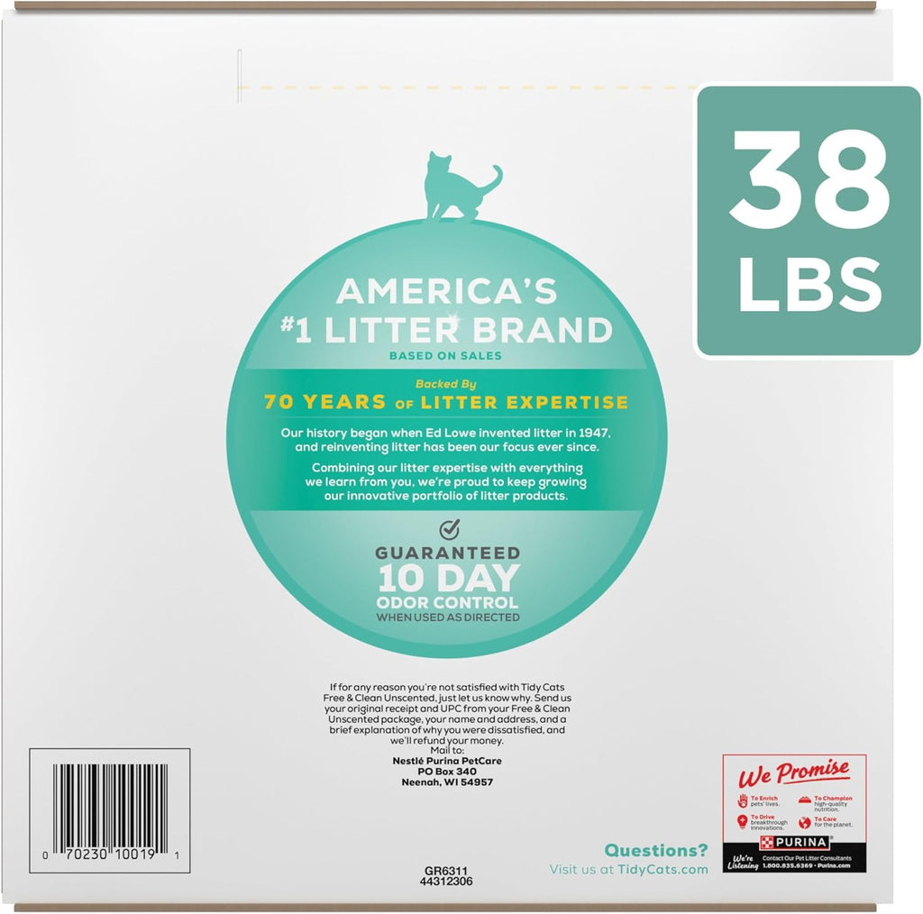 Purina  Free and Clean Unscented Cat Litter - 38 Lb. Box