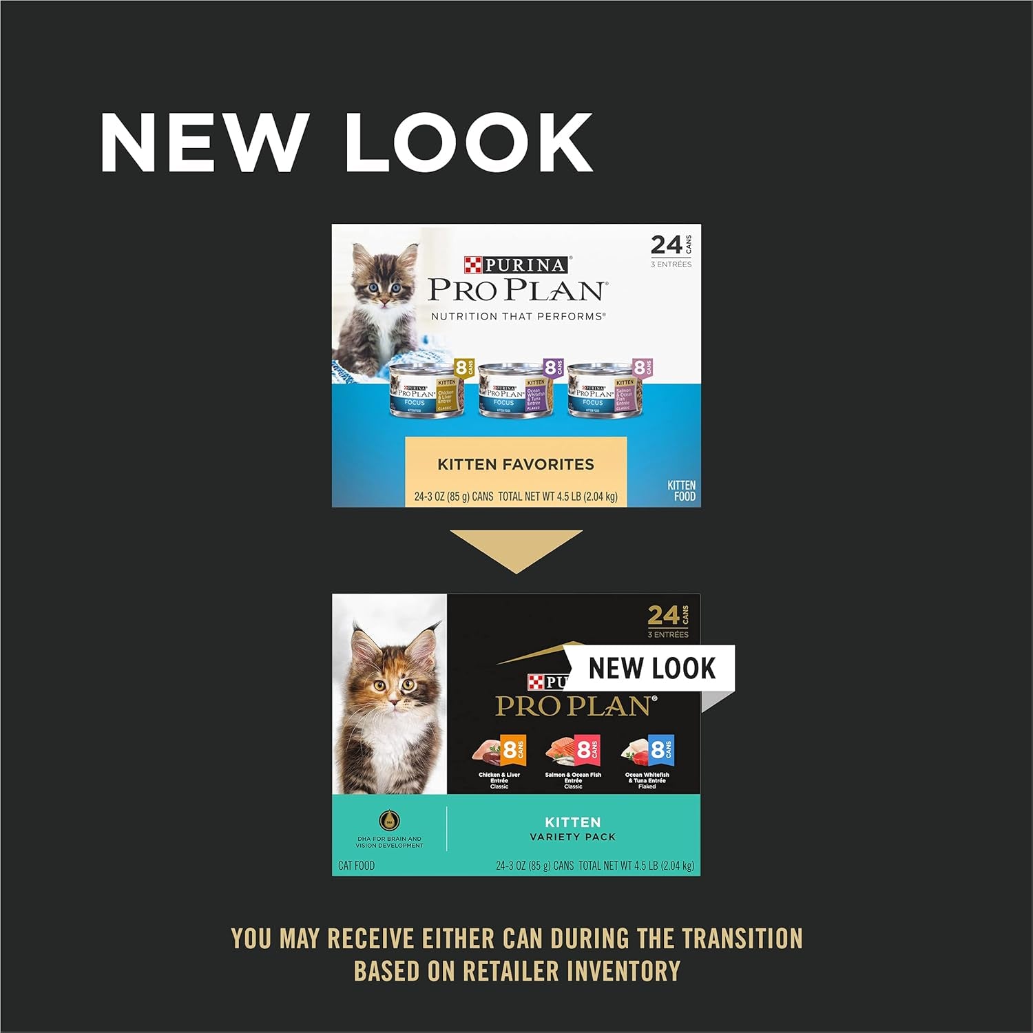 High Protein Wet Kitten Food Variety Pack, DEVELOPMENT Kitten Favorites - (Pack of 24) 3 Oz. Cans