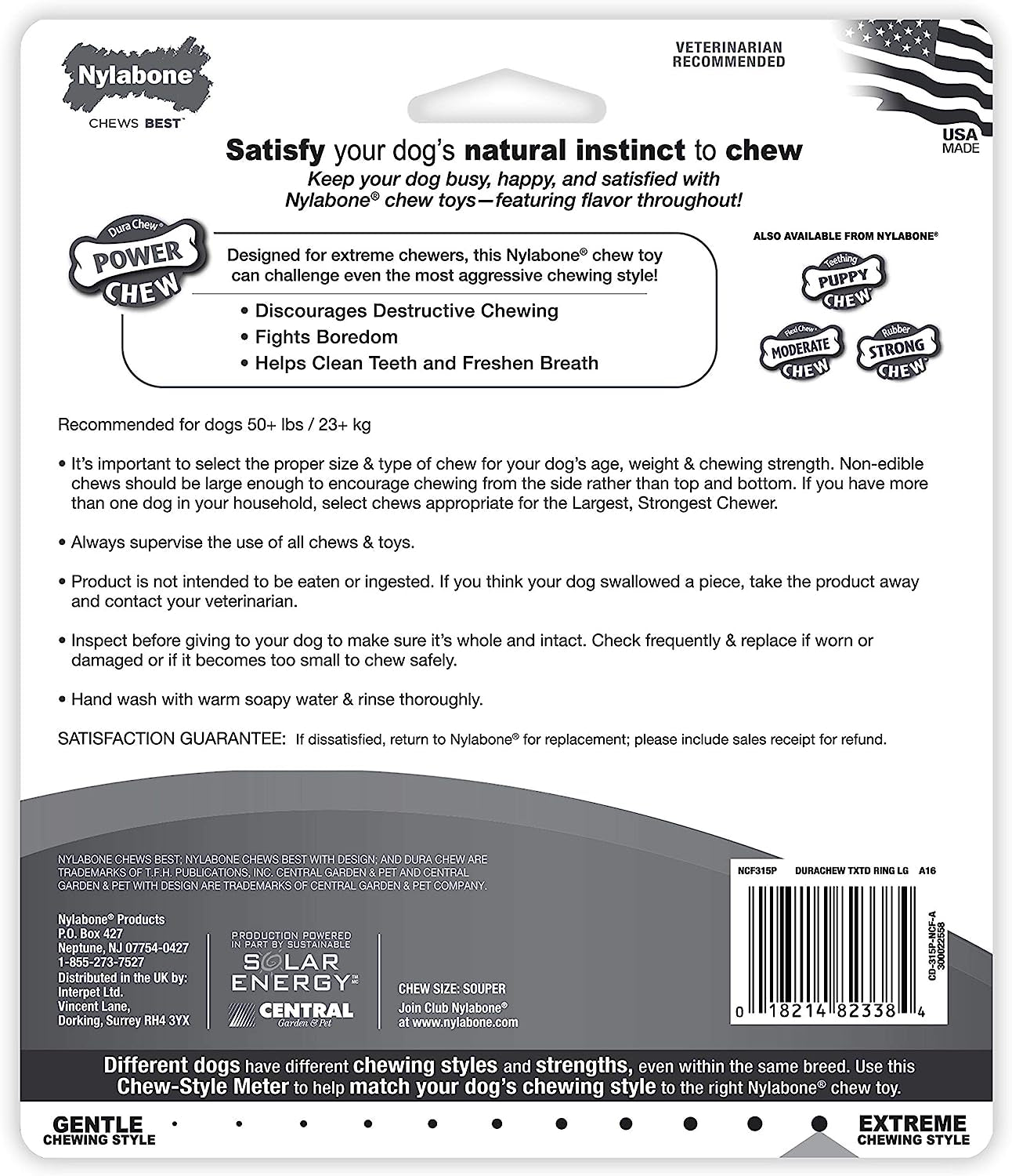 Textured Ring Power Chew Toy for Large Dogs, Tough Dog Toys Durable Design, Dog Toys for Extreme Chewers, Flavor Medley, X-Large - 50+ Lbs (1 Count)