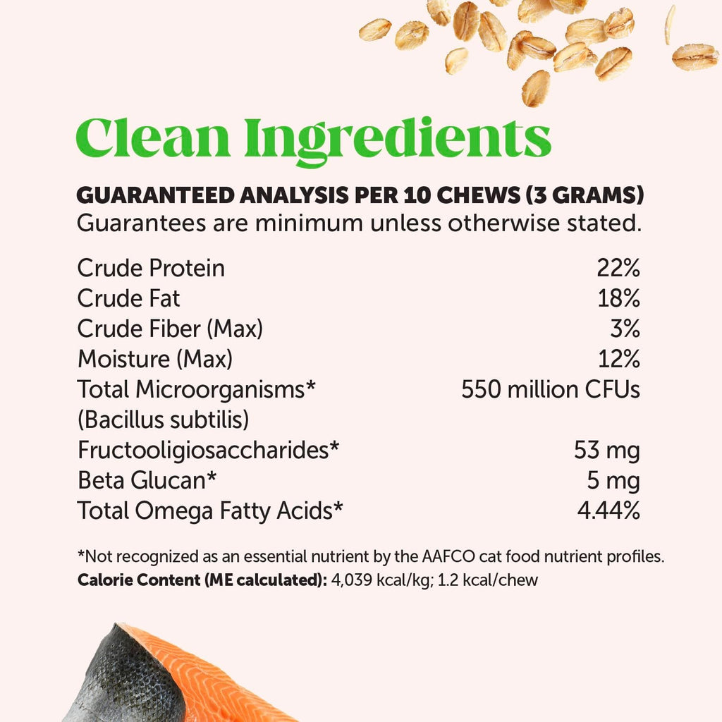 Cat Probiotics Gut + Immune Health Chews – Crunchy & Creamy Cat Treats for Digestive Health, Gut Flora & Constipation Relief – Supports Immunity, Regularity, & Healthy Digestion, 30-Day Supply Chicken