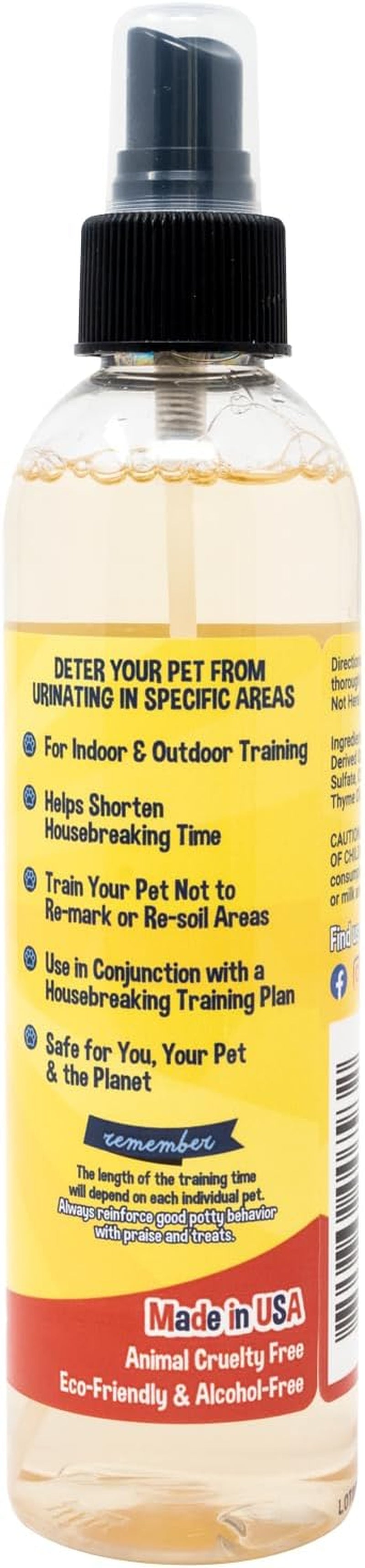 Not Here Spray - Trains Your Pet Where Not to Pee Indoors or Outdoors - anti Marking Deterrent for Furniture, Carpet and Floor - Training Corrector for Puppies & Dogs - Made in USA (8 Fl Oz)