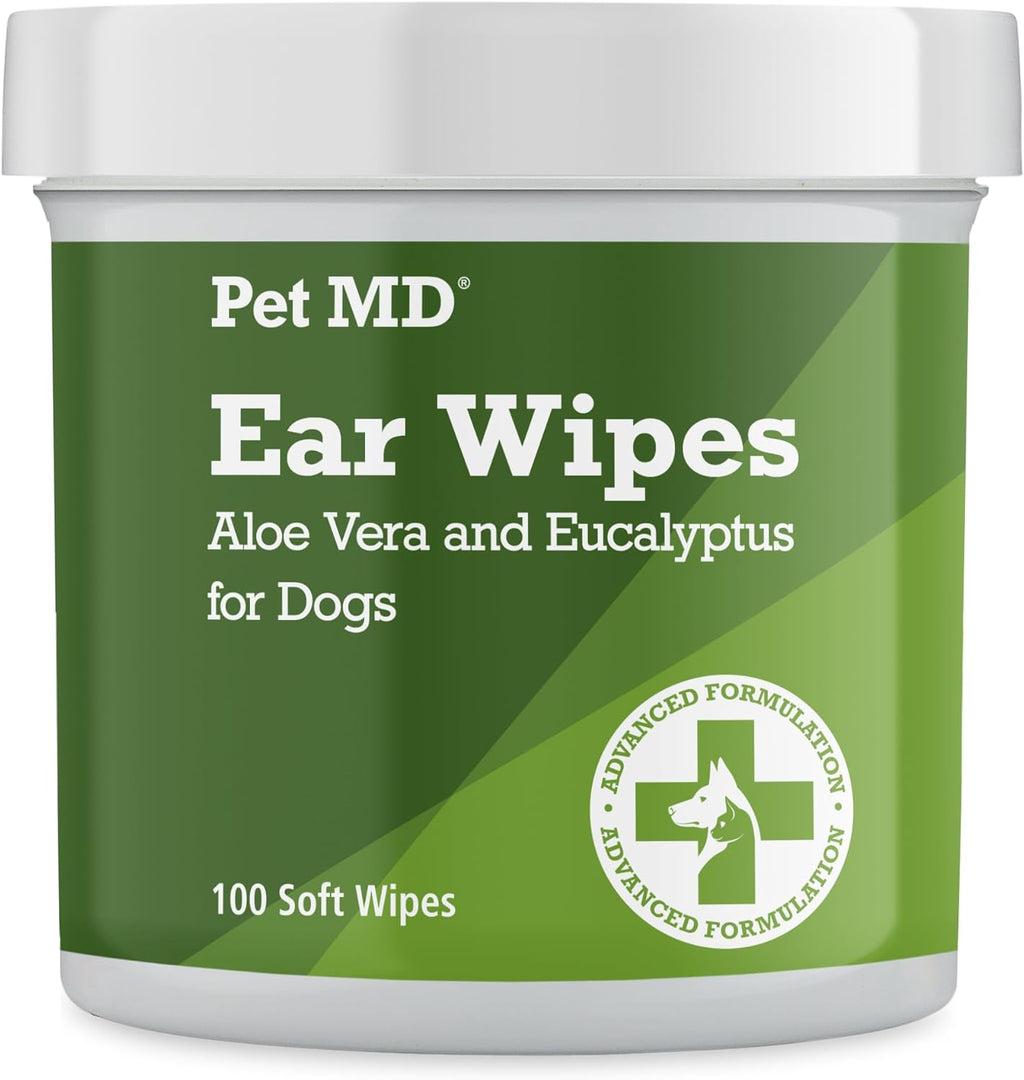 - Dog Ear Cleaner Wipes - Otic Cleanser for Dogs to Stop Ear Itching, and Infections with Aloe and Eucalyptus - 100 Count