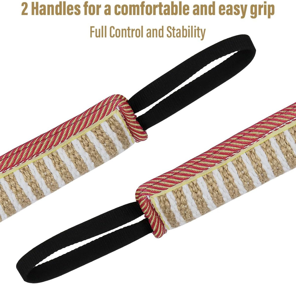 Dog Tug Toy Dog Training Bite Pillow Jute Bite Toy - Best for Tug of War, Puppy Training Interactive Play - Interactive Toys for Small and Medium Dogs (Striped, 11.8" X 3.15")