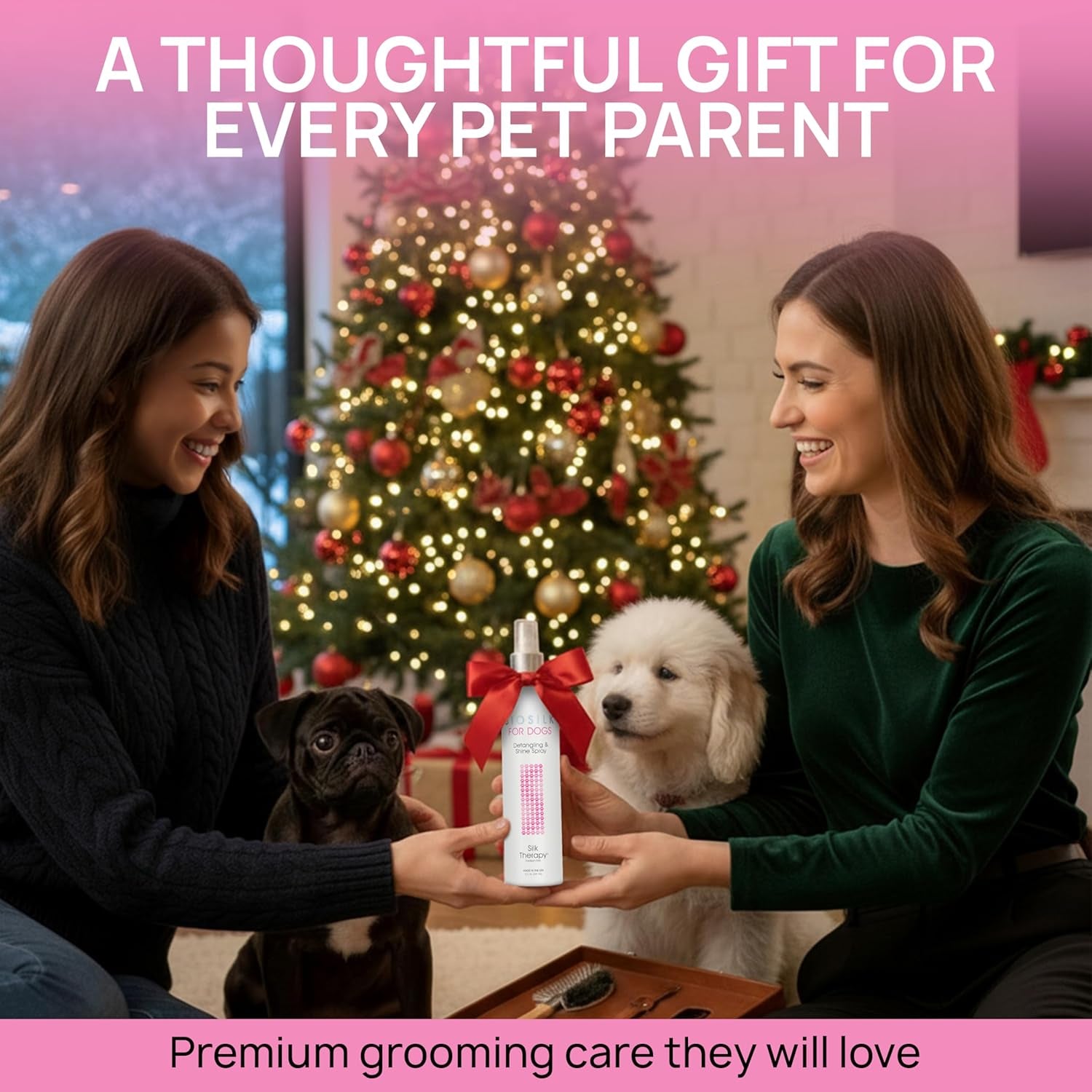 for Dogs Silk Therapy Detangling plus Shine Mist for Dogs | Best Detangling Spray for All Dogs & Puppies for Shiny Coats and Dematting | 8 Oz Bottle (Packaging May Vary)