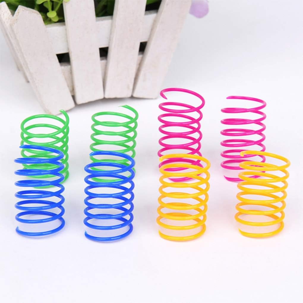 Interactive Cat Spiral Creative Spring Toy to Kill Time and Keep Fit, Sturdy and Heavy Plastic for Swatting, Biting, Hunting Kitten Toys, Colorful, 12 Pcs
