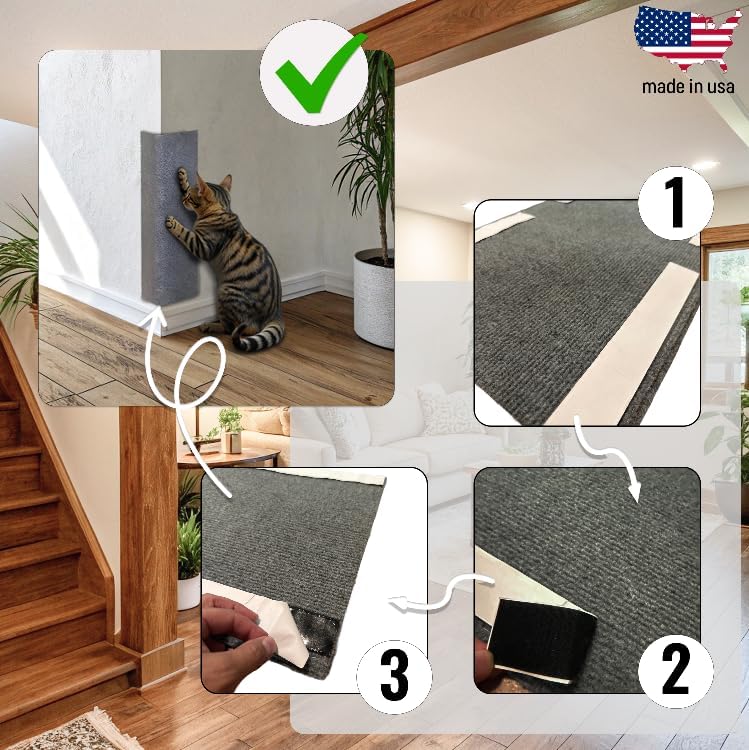 Wall Cat Scratcher & Corner Cat Scratcher – Indoor Scratching Post for Cats – Wall Mounted Cat Mat