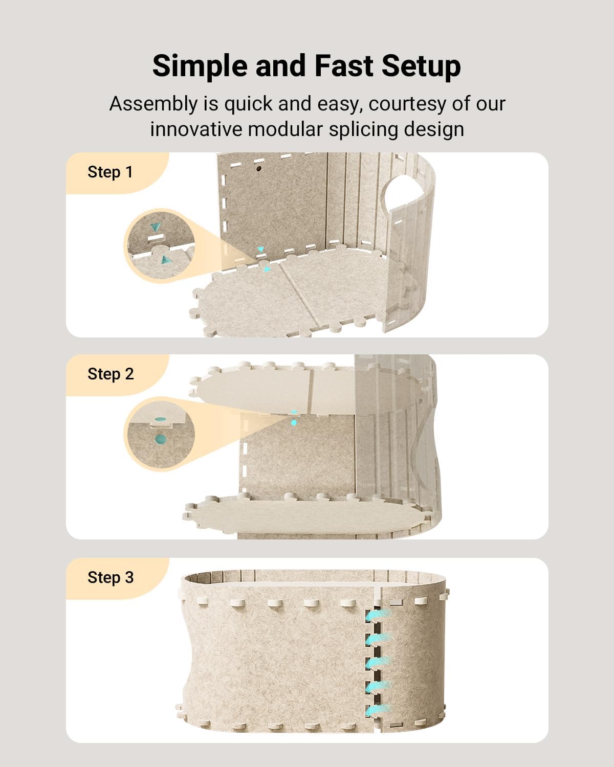 Cat House for Indoor Cats, Cat Bed Cave for Multiple & Large Cats up to 22 Lbs, Scratch Resistant, Cream