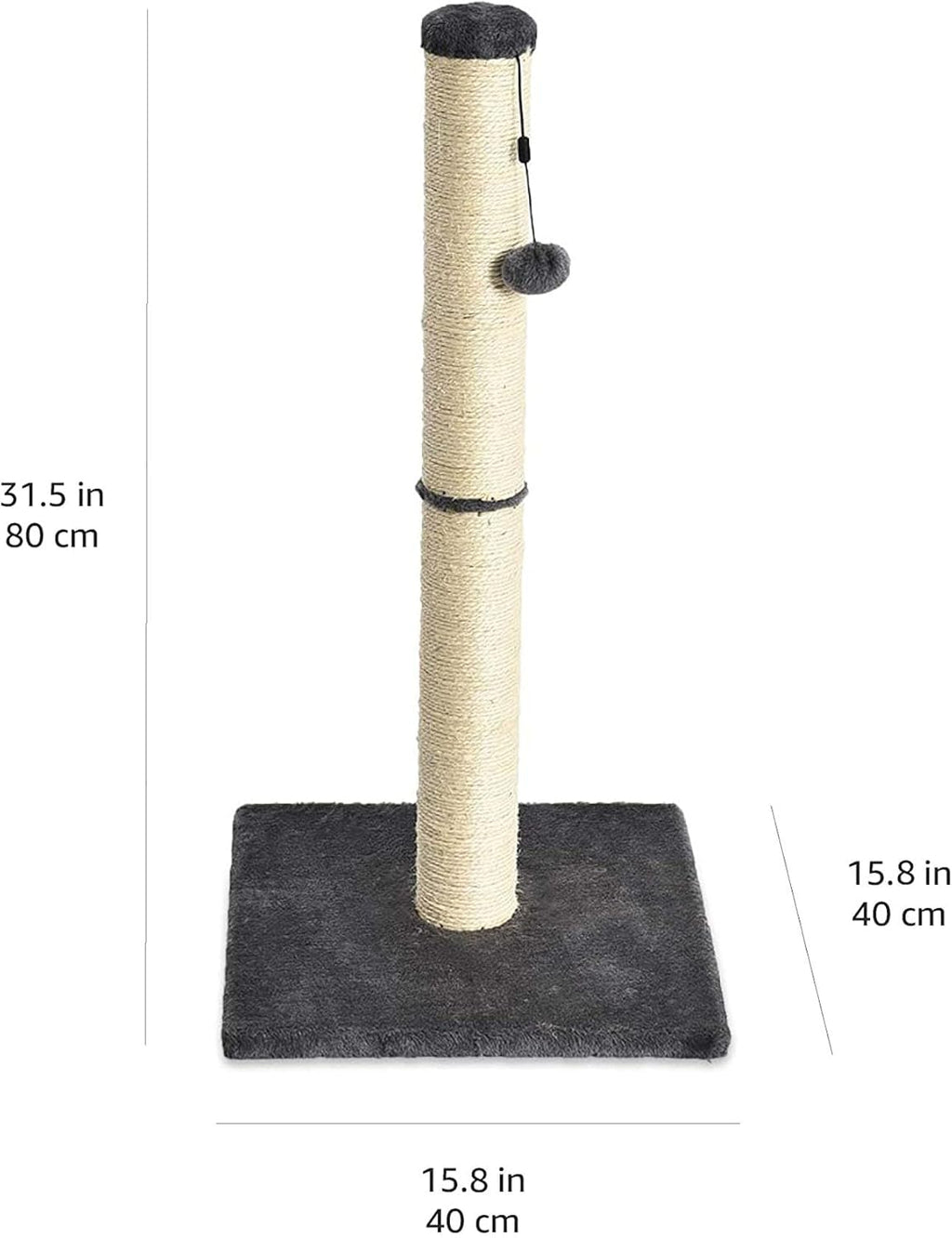 Cat Scratcher - Indoor Classic Single Cat & Kittens Scratching Post, Medium (31.5"H) - Grey