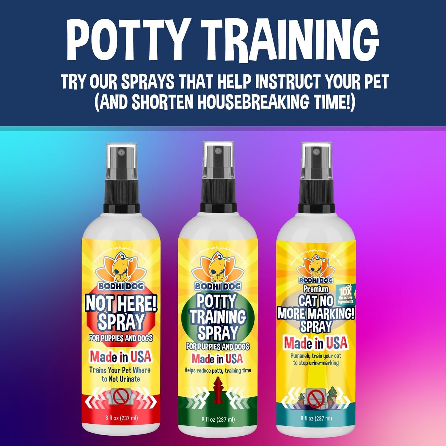 Potty Training Spray - Indoor Outdoor Potty Training Aid for Dogs & Puppies - Puppy Potty Training for Potty Pads - Made in USA (8Oz)