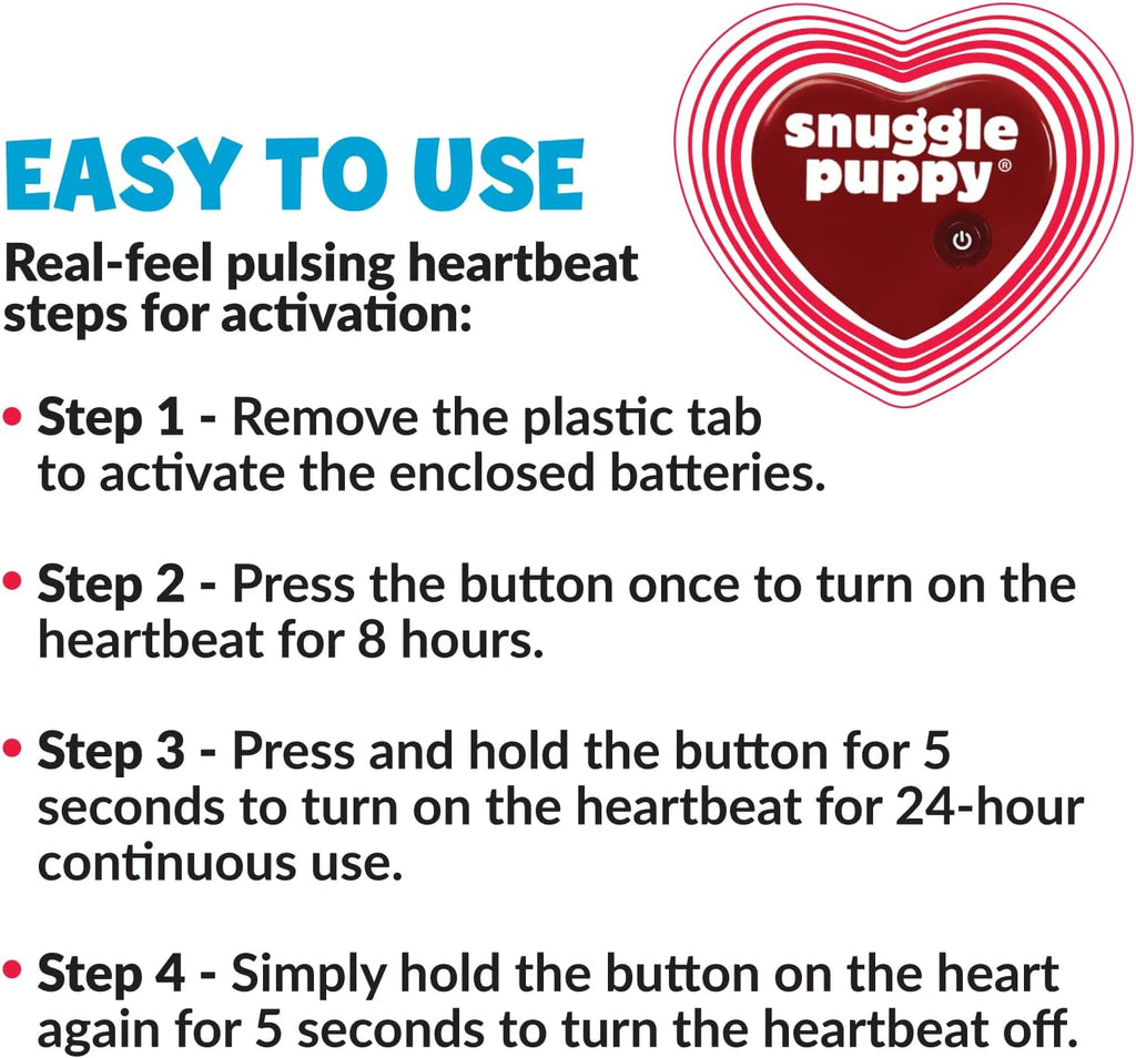 Original  Heartbeat Puppy Toy - Heartbeat Puppy for Dogs - Pet Anxiety Relief and Calming Aid - Comfort Dog Toy - Behavioral Training and Sleep Aid Cuddle Buddy - Crate Training Essential