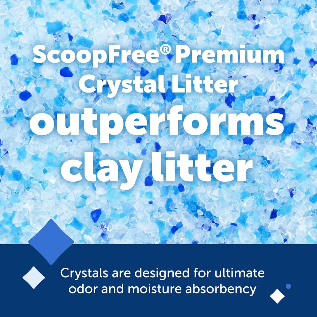 Scoopfree Premium Crystal Cat Litter - Outperforms Clay Litter - Refill Packs - Reusable Tray Compatible - Fresh Scent - 4.3 Lb Bags - 2 Pack