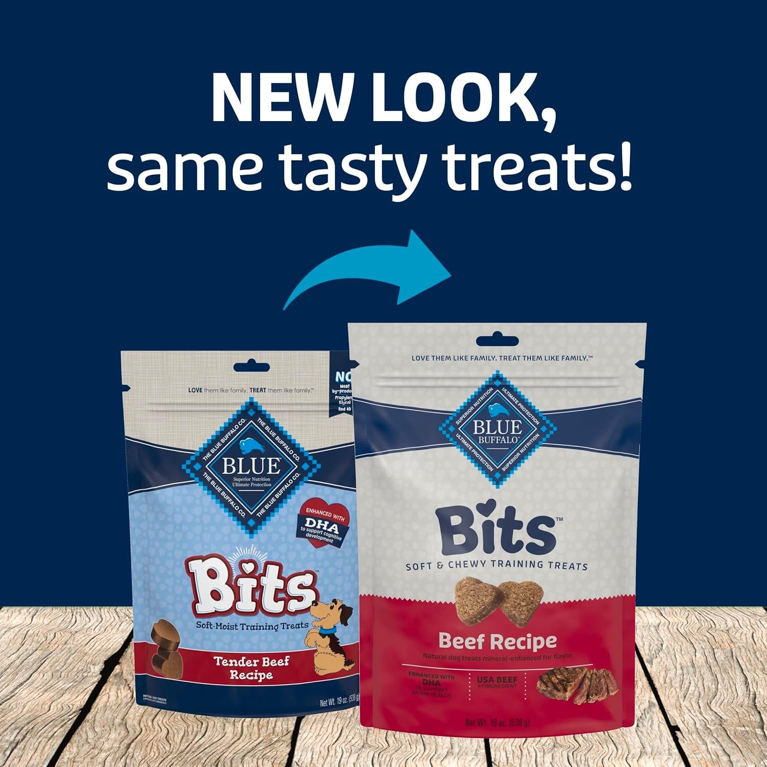Bits Soft Dog Treats for Training, Made with Natural Ingredients & Enhanced with DHA, Beef Recipe, 19-Oz Bag