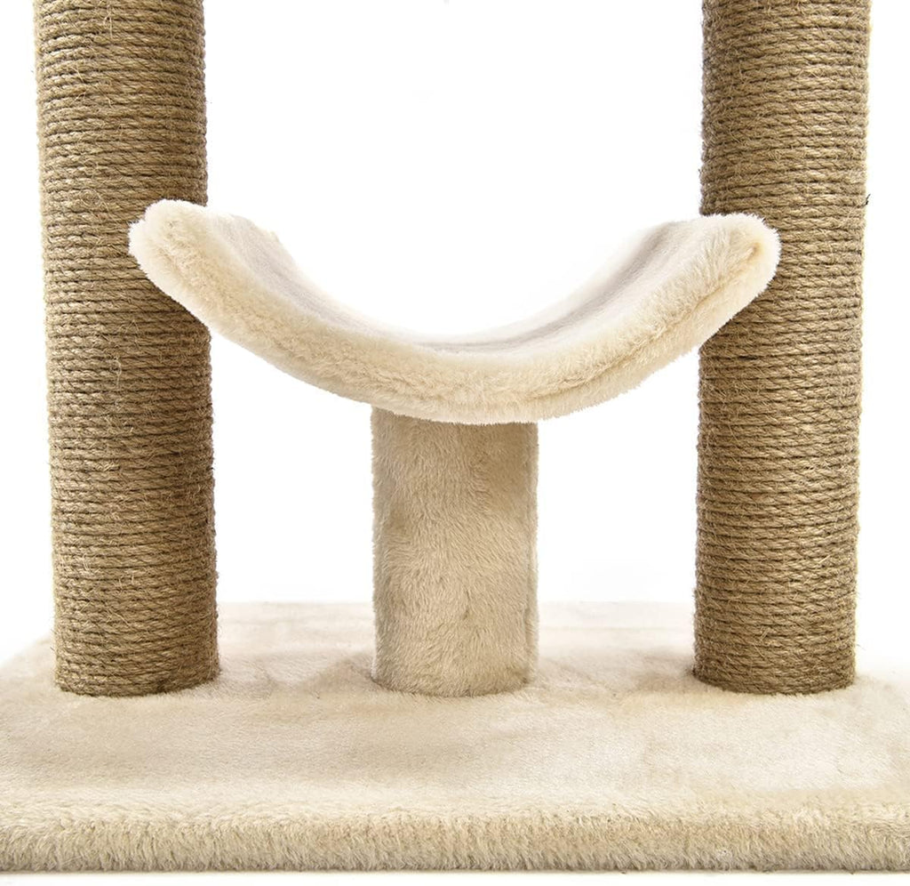 Multi- Platform Cat Tree with Scratching Post for Indoor Cats up to 25Lbs, 18 X 14 X 22 Inches, Beige