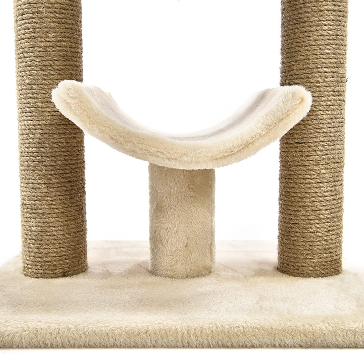 Multi- Platform Cat Tree with Scratching Post for Indoor Cats up to 25Lbs, 18 X 14 X 22 Inches, Beige