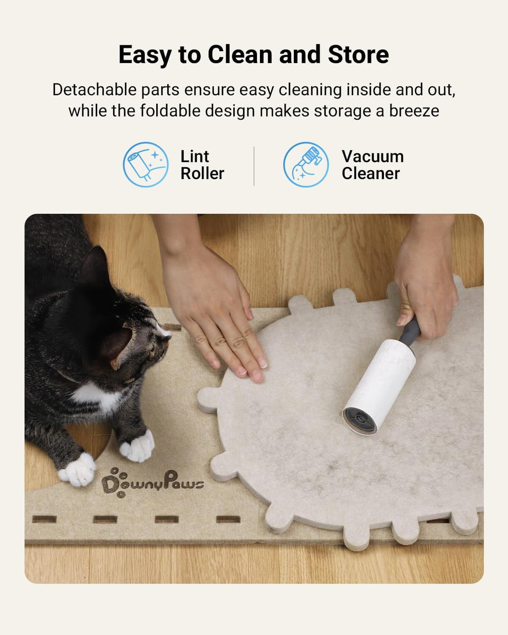 Cat House for Indoor Cats, Cat Bed Cave for Multiple & Large Cats up to 22 Lbs, Scratch Resistant, Cream