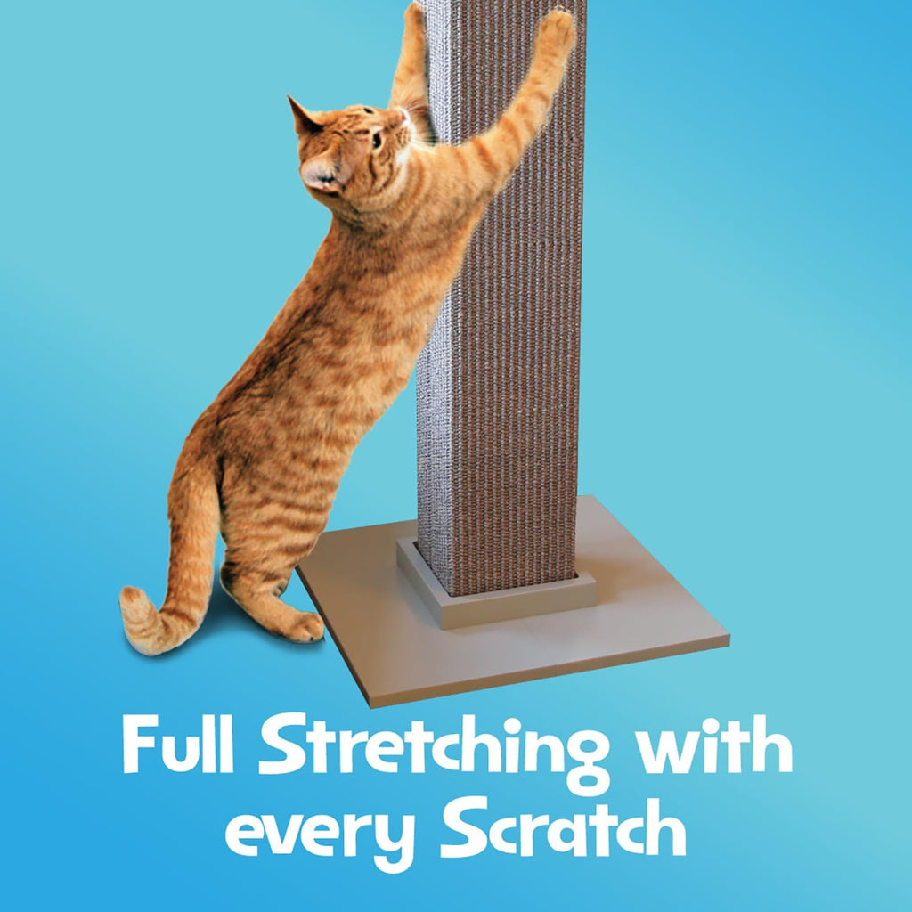 Ultimate Scratching Post – Gray, Large 32 Inch Tower - Sisal Fiber, Simple Design - for All Cats