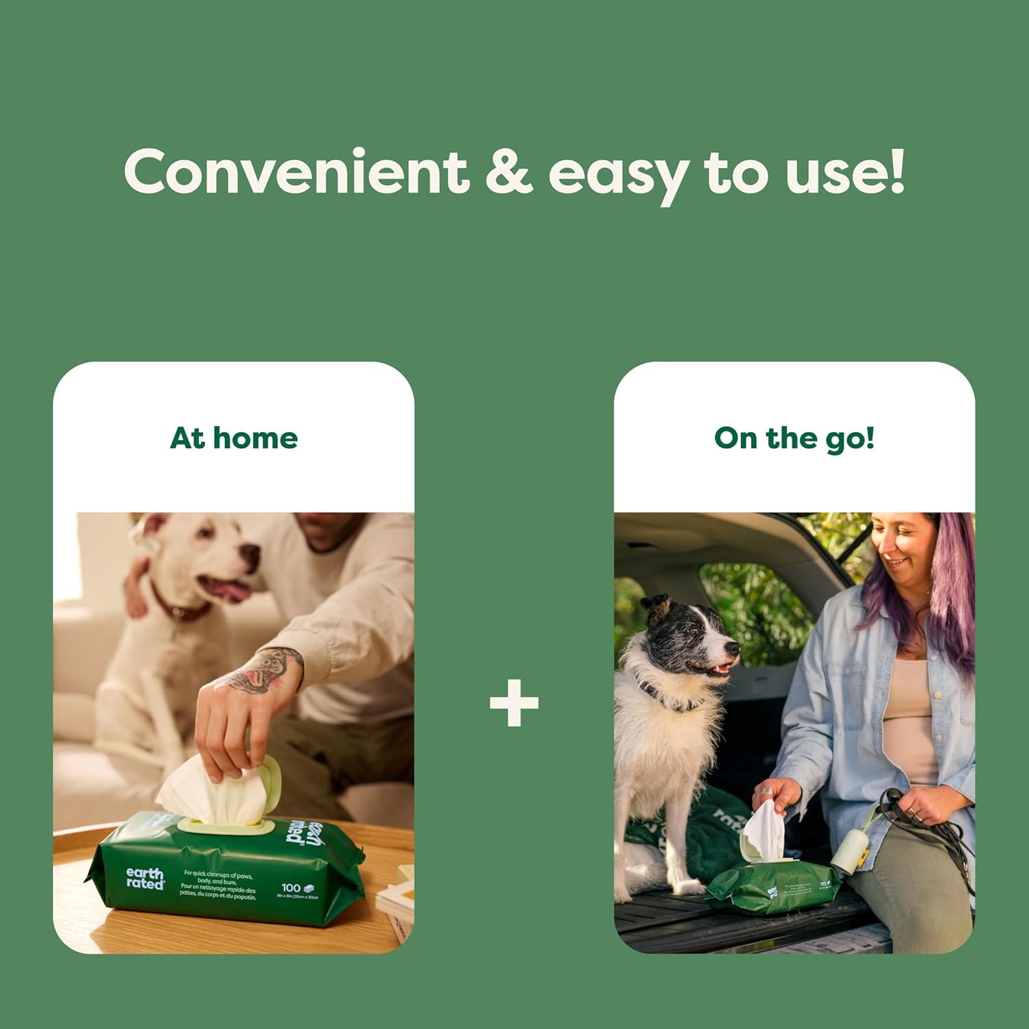 Pet Wipes for Dogs and Cats, Hypoallergenic, 3-In-1 Cleaning, Deodorizing and Hydrating, for Grooming Paws, Body and Butt, New White Tea and Basil Scent, 400 Count