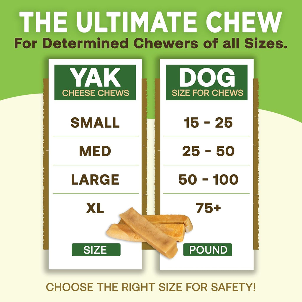 Ecokind Premium Gold Yak Cheese Himalayan Dog Chews, Dog Treats Large Breed, All Natural, High Protein, for Aggressive Chewers, Large - 4 Chews (1 Lb)