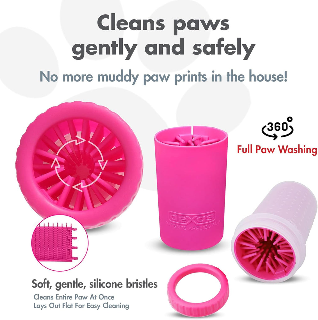Pink Medium Dog Paw Cleaner, Mudbuster - Premium Quality Pet Supplies and Dog Accessories for Dogs, Easy to Use, Mess Free, BPA Free, Patented Product