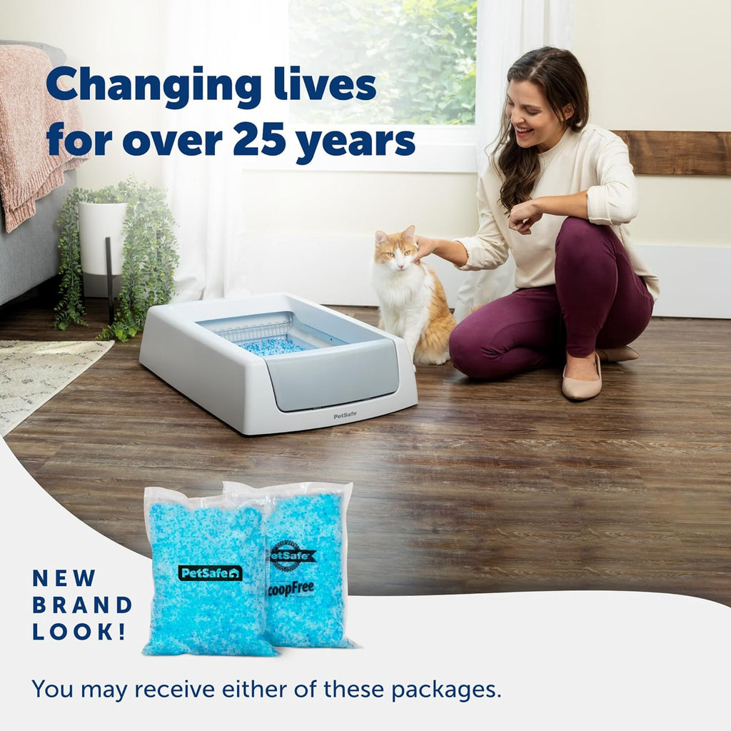 Scoopfree Premium Crystal Cat Litter - Outperforms Clay Litter - Refill Packs - Reusable Tray Compatible - Fresh Scent - 4.3 Lb Bags - 2 Pack