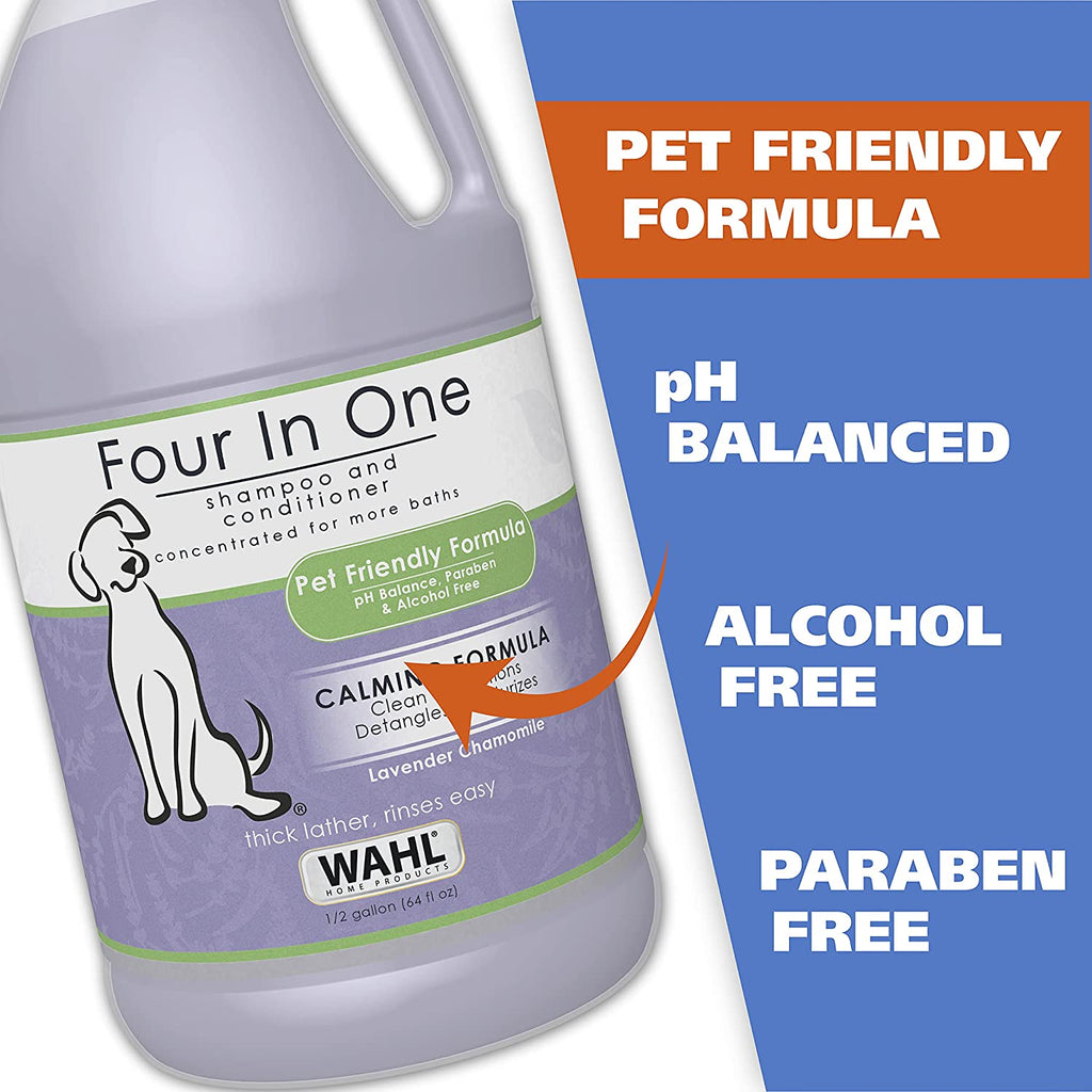 USA 4-In-1 Calming Pet Shampoo for Dogs with a Lavender Chamomile Scent – Cleans, Conditions, Detangles, & Moisturizes - Pet Friendly Formula – 64 Oz - Model 821000-050