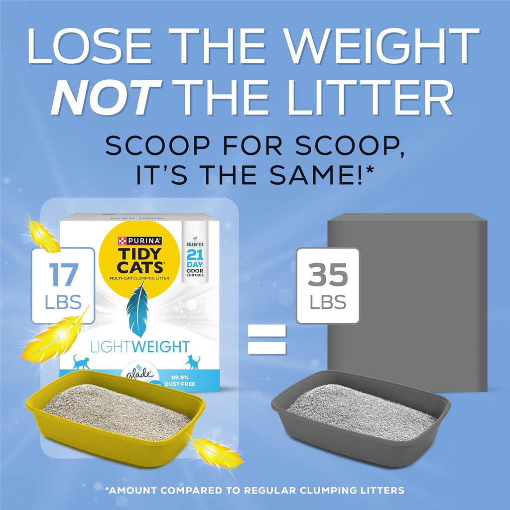 Purina  Lightweight with Glade Clear Springs Multi-Cat, Clumping, Low Dust, Scented Cat Litter - 17 Lb. Box