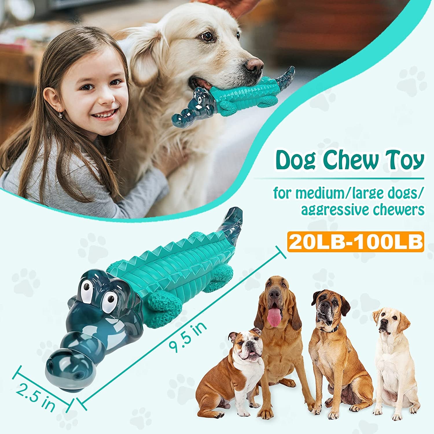 Dog Toys for Aggresive Chewers - Tough,Indestructible Dog Toys for Large, Medium,Small Breed to Keep Them Busy