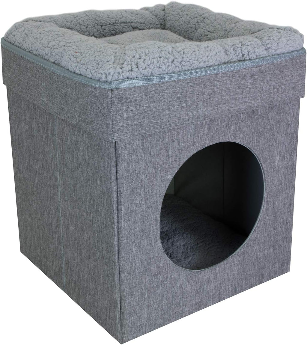 Indoor Cat Cube Furniture, Gray Cube