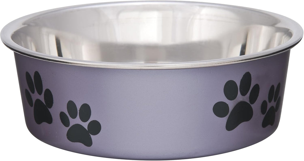 Bella Dog Bowls- Stainless Steel Dog & Cat Bowls - Spill Proof Dog Food Bowl, Cat Bowl, Puppy Essentials & Pet Supplies Great for Home & Travel (Small 10-20 Lbs, Grape)