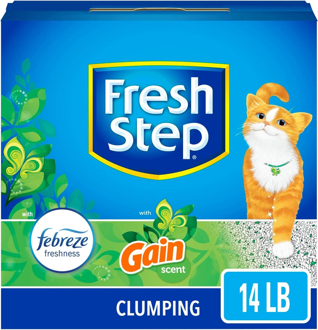 Clumping Litter with Febreze Freshness Gain Original Scent, Low-Dust Formula with Ammonia Block Technology, 14 Lb. Box