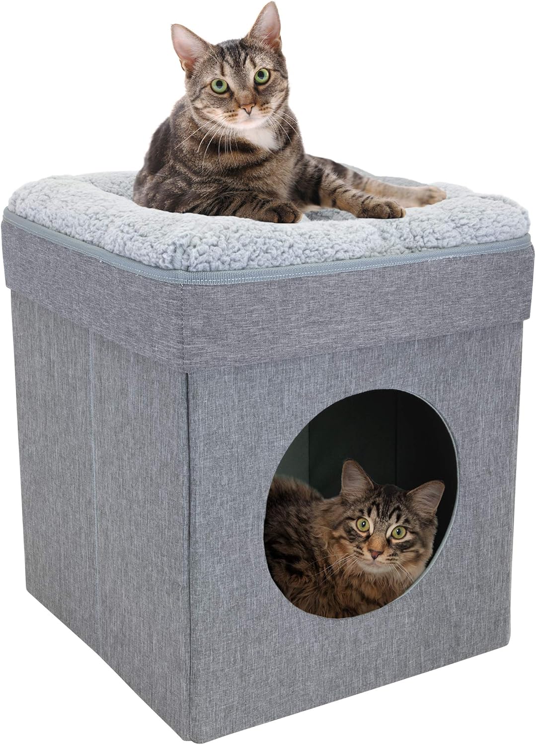 Indoor Cat Cube Furniture, Gray Cube
