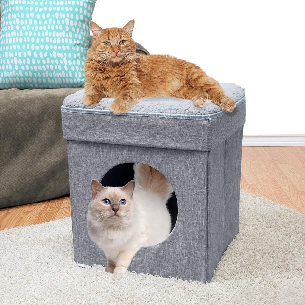 Indoor Cat Cube Furniture, Gray Cube