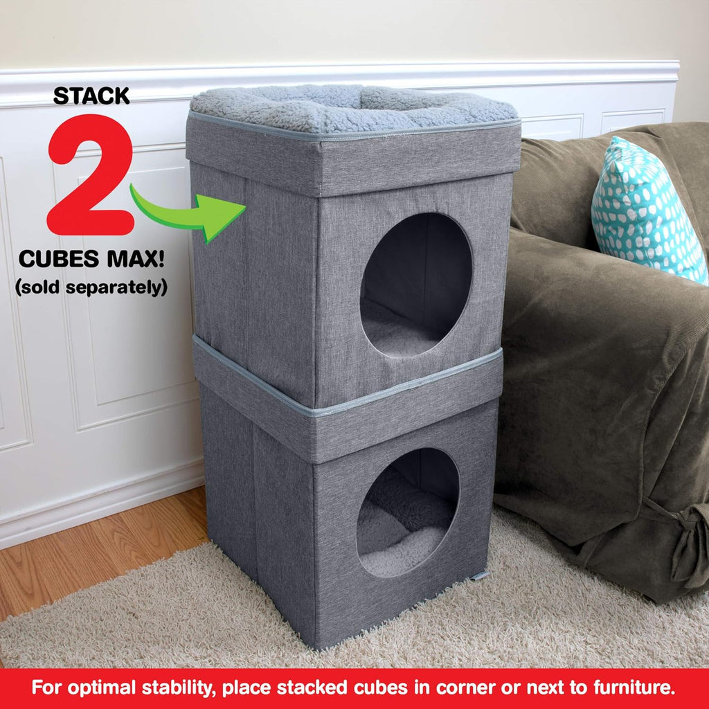 Indoor Cat Cube Furniture, Gray Cube