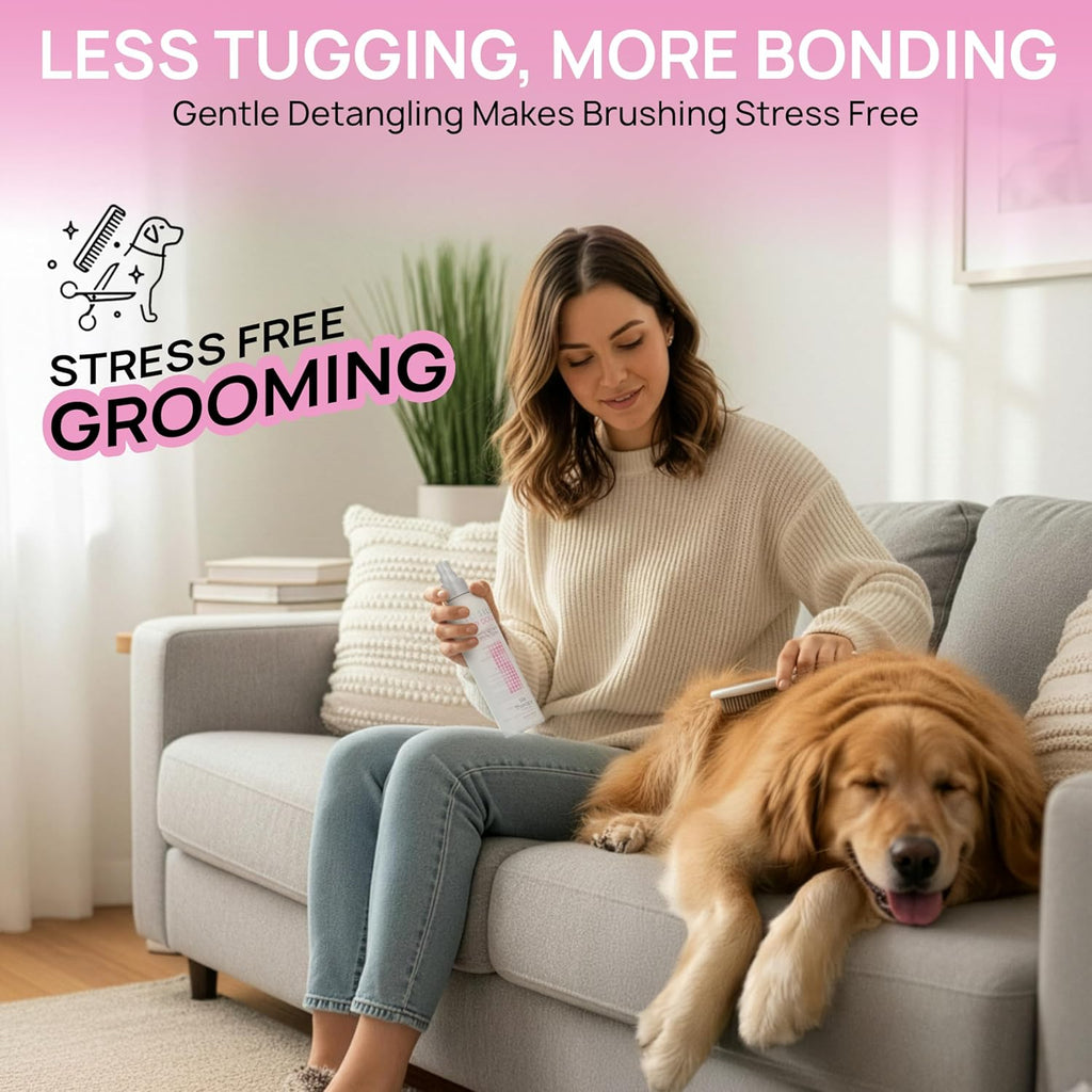 for Dogs Silk Therapy Detangling plus Shine Mist for Dogs | Best Detangling Spray for All Dogs & Puppies for Shiny Coats and Dematting | 8 Oz Bottle (Packaging May Vary)