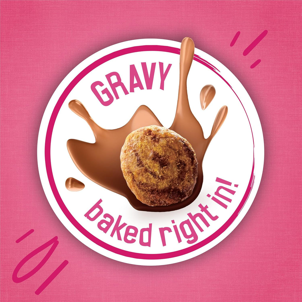 Purina  Dry Cat Food Gravy Swirl'D with Flavors of Chicken, Salmon and Gravy - 3.15 Lb. Bag