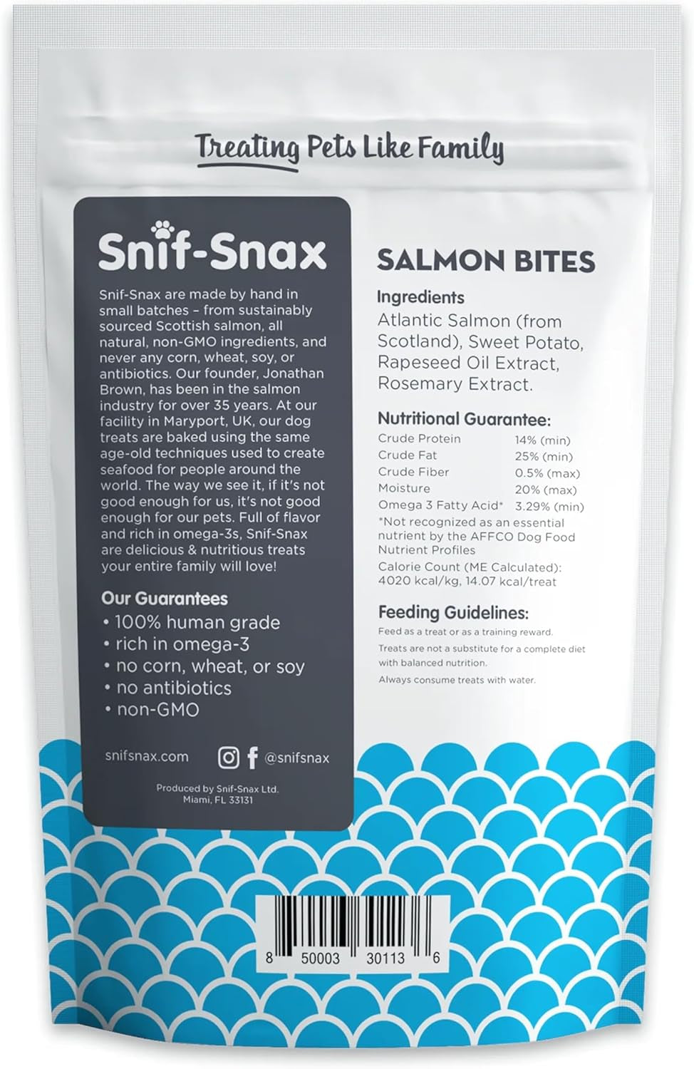 Salmon Bites Dog Treats 3 Pack, All Natural Human-Grade Training Treats for Dogs, Healthy Grain-Free Puppy & Adult Rewards, Protein Rich Soft Salmon Snacks