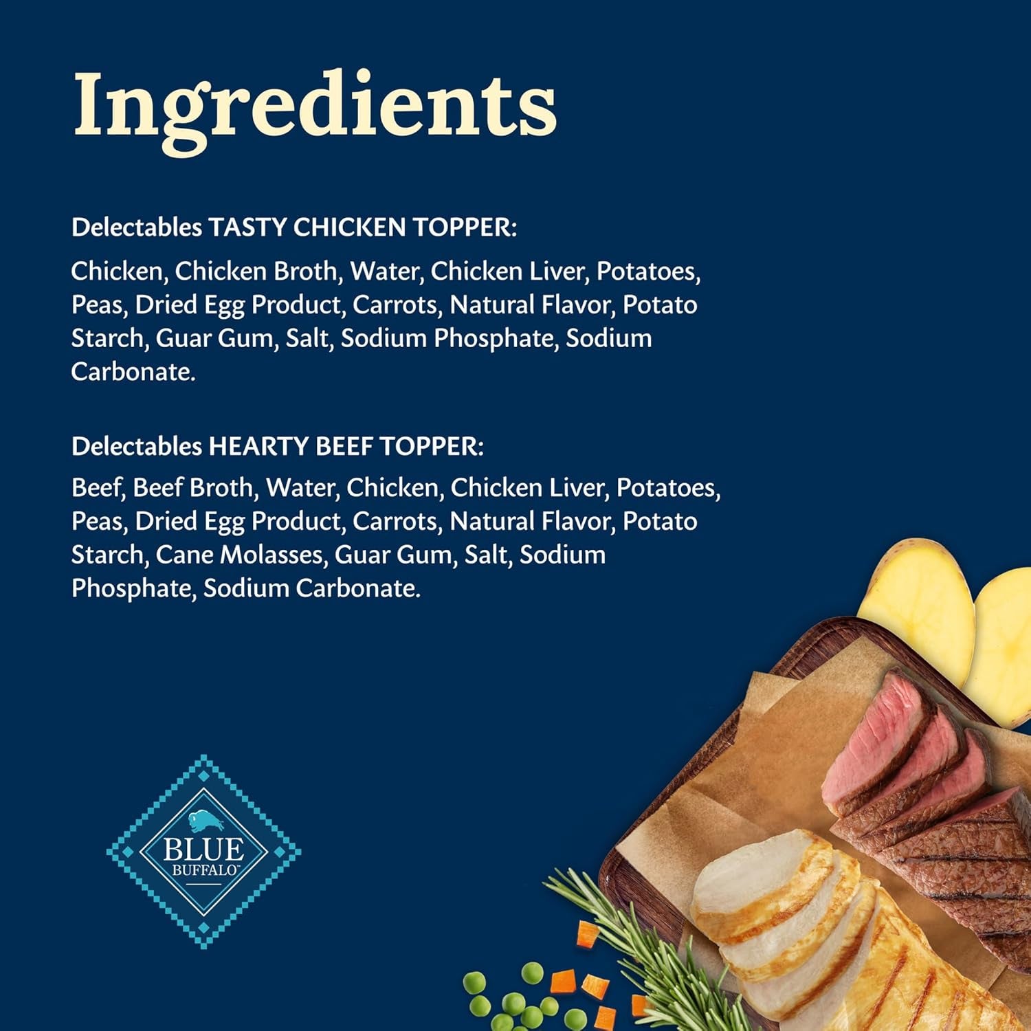 Delectables Natural Wet Dog Food Toppers Variety Pack, Tasty Chicken & Hearty Beef, Cuts in Gravy, 3-Oz. (12 Pouches, 6 of Each Flavor)