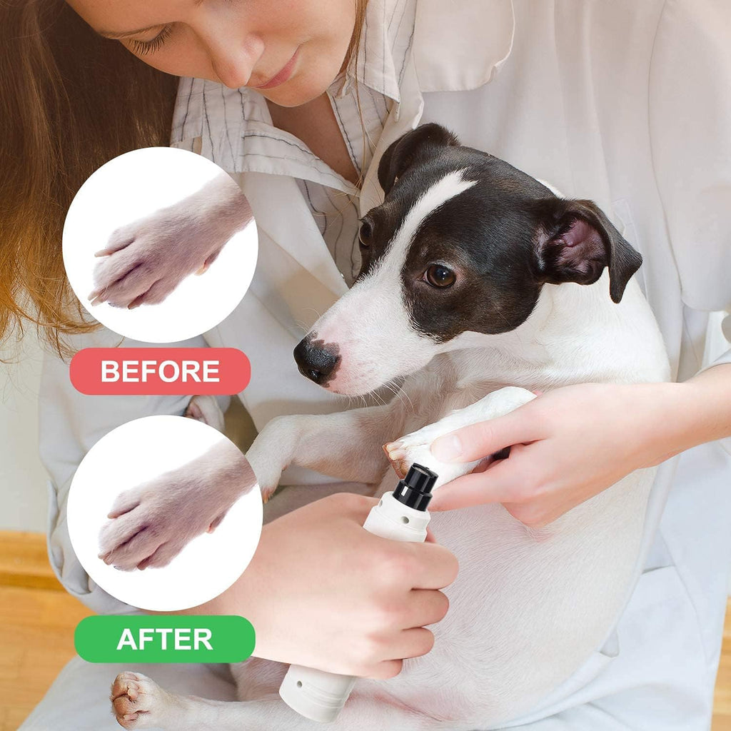 Dog Nail Grinder with LED Light - Upgraded 2-Speed Electric Pet Nail Trimmer Powerful Painless Paws Grooming & Smoothing for Small Medium Large Dogs & Cats (White)