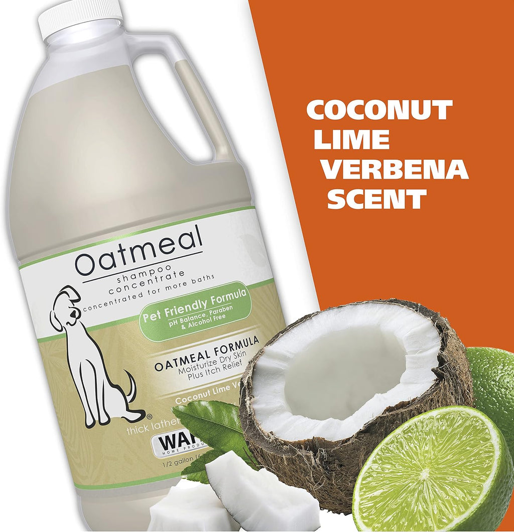 USA Dry Skin & Itch Relief Pet Shampoo for Dogs – Oatmeal Formula with Coconut Lime Verbena Scent - 64 Oz - Model 821004-050