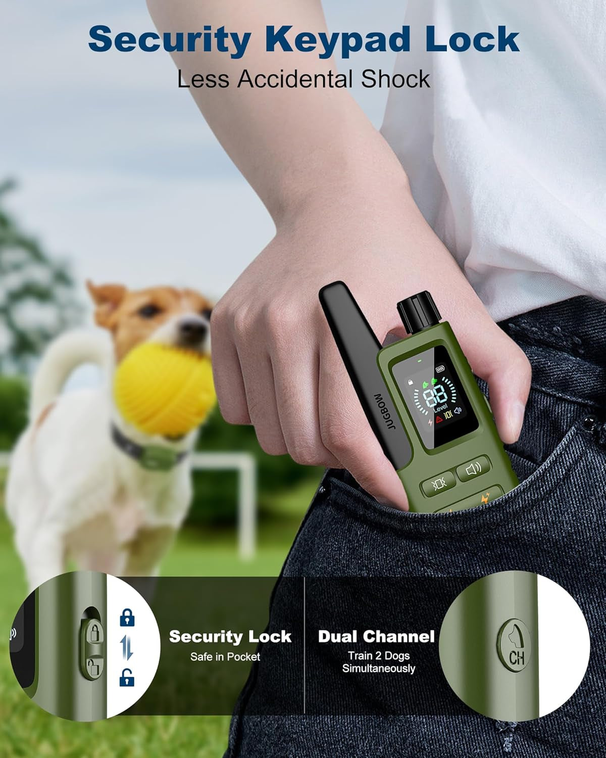 Dog Shock Collar - 4200FT Dog Training Collar with Remote Innovative IPX7 Waterproof with 4 Training Modes, Rechargeable E-Collar for All Breeds