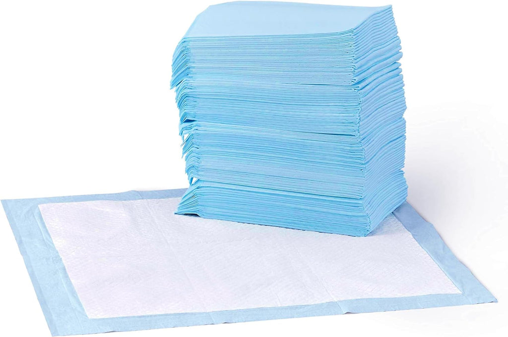 Dog and Puppy Pee Pads, 5-Layer Leak-Proof Super Absorbent, Quick-Dry Surface, Potty Training, Regular (22X22"), 50 Count, Blue & White