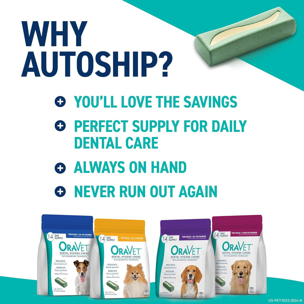 Dental Chews for Dogs, Oral Care and Hygiene Chews (Large Dogs, over 50 Lbs.) Pink Pouch, 30 Count (Pack of 1)