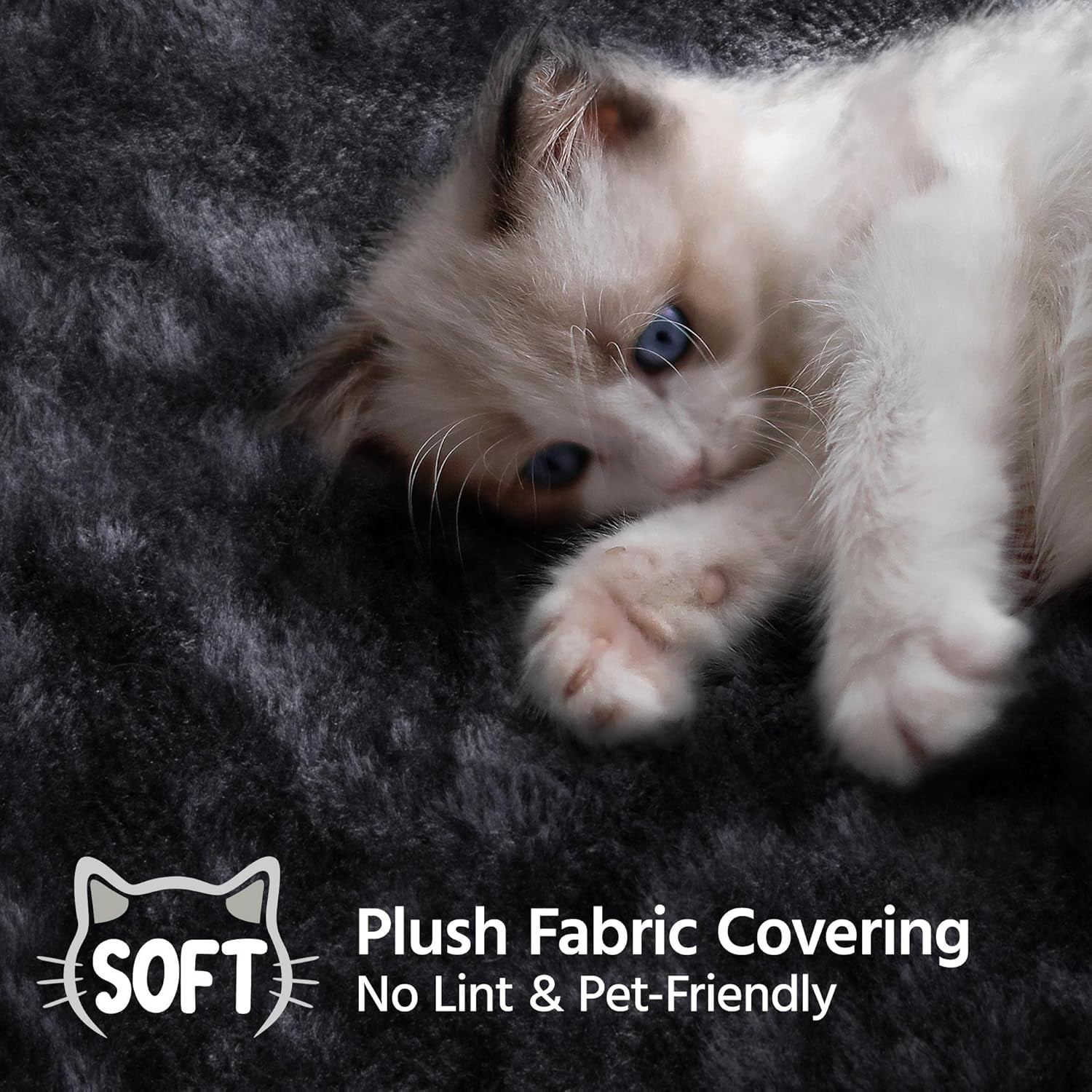 34In Cat Tree Cat Tower Scratching Posts Modern Bed Cat Furniture for Indoor Cats and Kittens as Pet House Activity Center with Warm Condo, Fluffy Nest, Large Platform, Comfy Basket