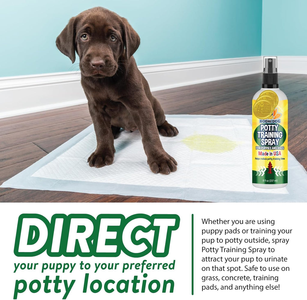 Potty Training Spray - Indoor Outdoor Potty Training Aid for Dogs & Puppies - Puppy Potty Training for Potty Pads - Made in USA (8Oz)