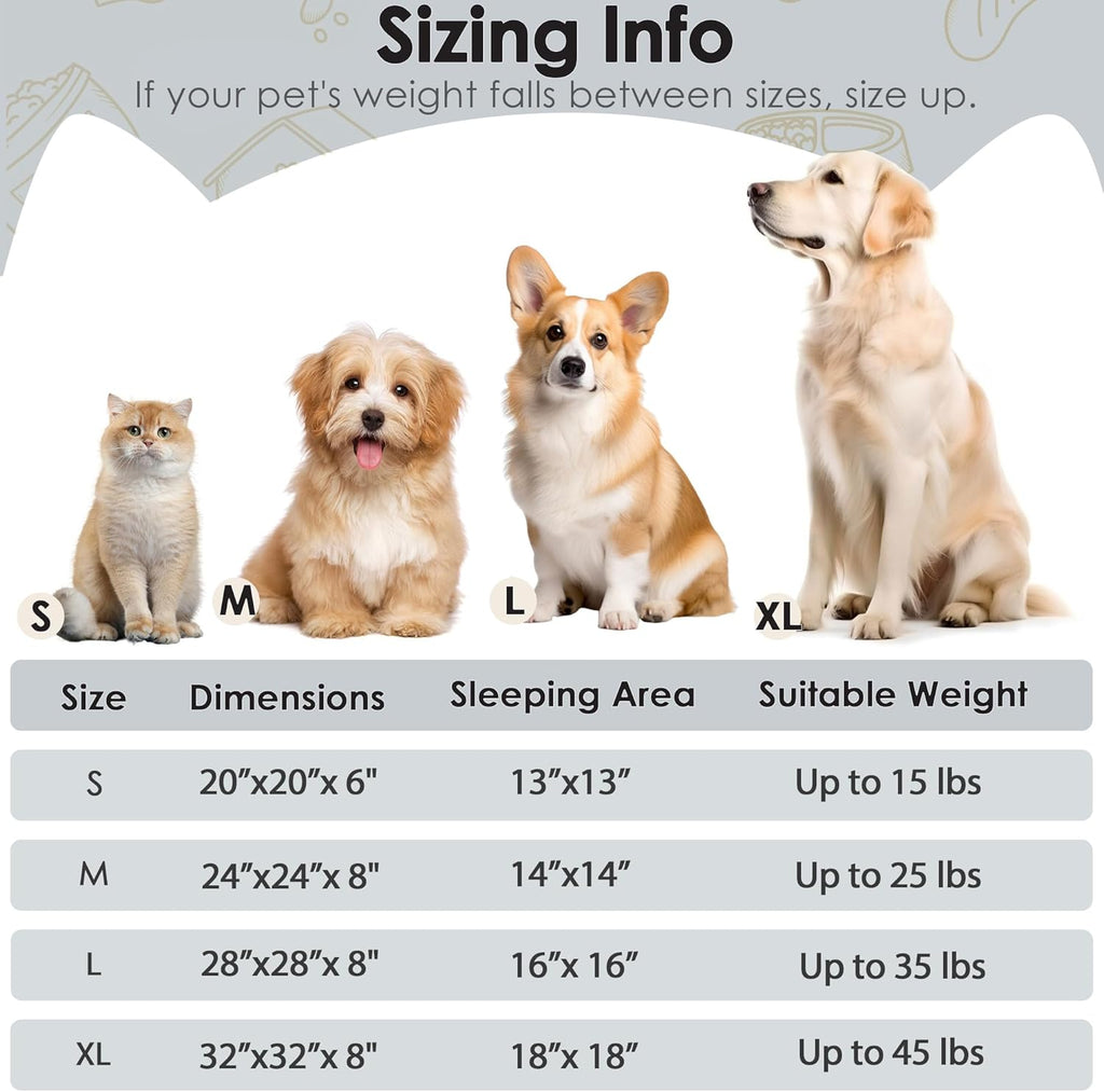 Dog & Cat Bed for Indoor Cats, 20In Calming Donut Bed for Puppy and Kitten, Washable round Fluffy Pet Bed for Small Medium Dogs and Cats (Light Grey)